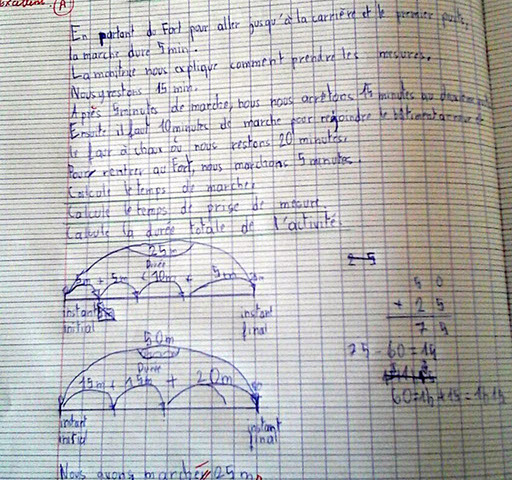 Mathématiques : calcul du temps de marche