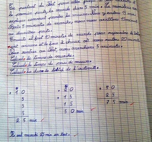 Mathématiques : calcul du temps de marche