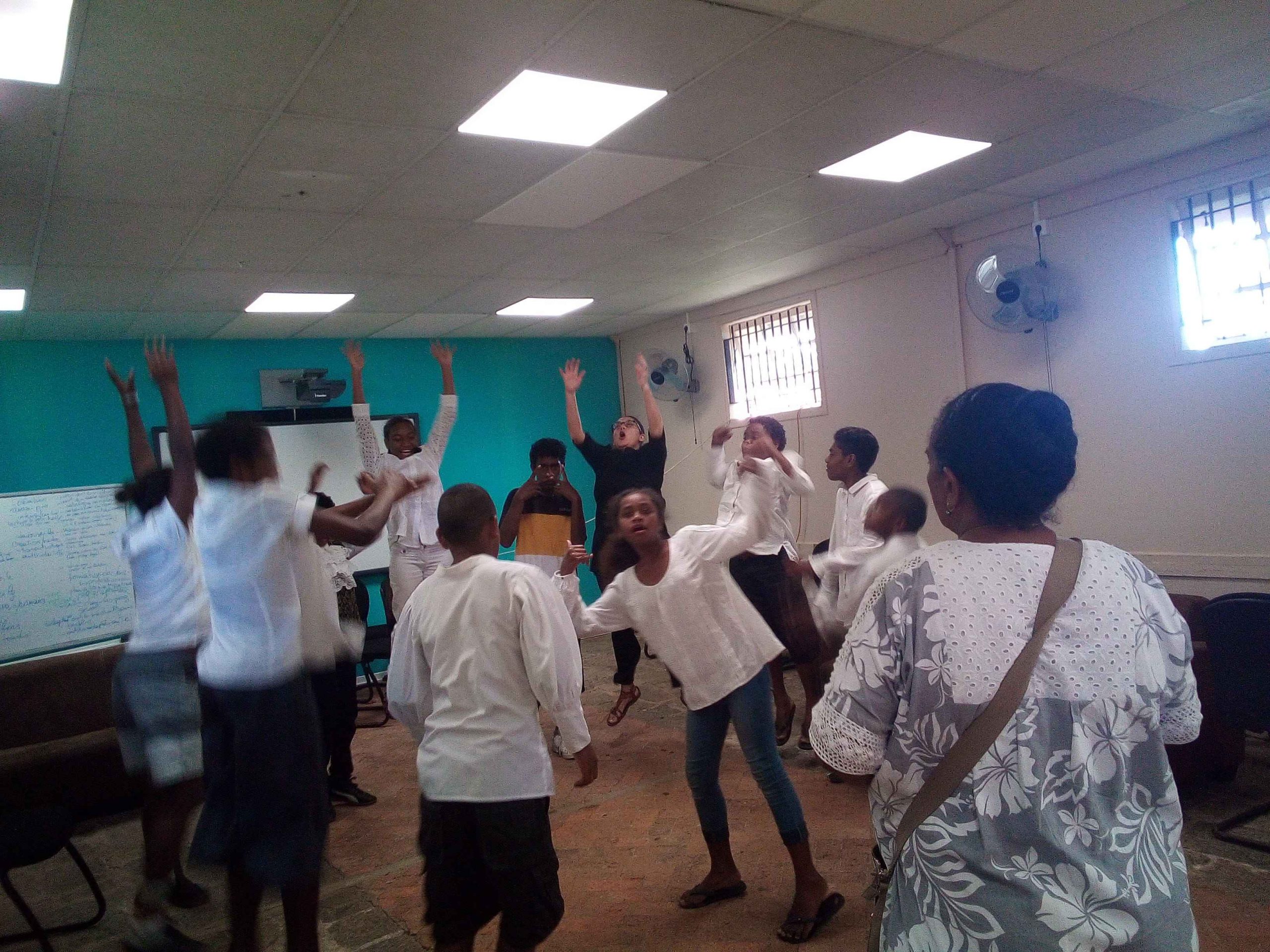 Échauffement avant la représentation